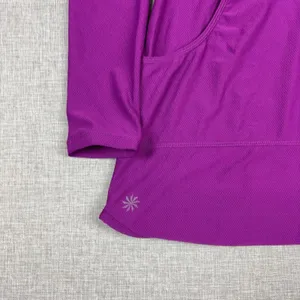 Athleta Hoodie Womens XXS Purple Tunic V-Neck Pullover Pockets Knit Stretch thumbnail 2