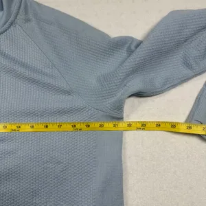 Lululemon Engineered Warmth Half Zip Blue Linen Merino Wool Women’s Size 12 thumbnail 7