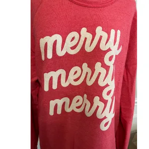 Alternative Apparel "Merry Merry Merry" Red Christmas Sweatshirt Size XL thumbnail 3