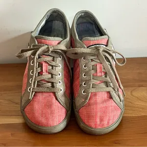 Keen Coronado Red Canvas Taupe Leather Low Top Sneakers Womens 8.5 1004619‎ thumbnail 3