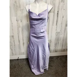 SHEIN BIZwear Cowl Neck Solid Slip Dress Workwear Evening/Wedding Gown thumbnail 2
