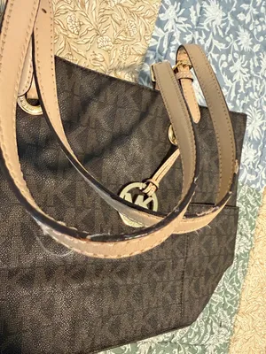 Michael Kors Jet Set Tote MK Logo Large Carryall Laptop Bag Brown Tan Gold thumbnail 5