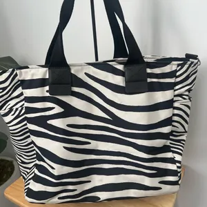 Marc Jacobs Black and White Zebra Print Travel diaper bag, tote Beach Bag thumbnail 3