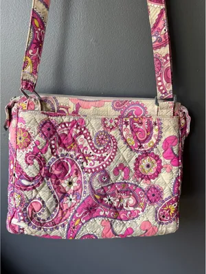 Vera Bradley Quilted Crossbody Bag in Pink Paisley Pattern thumbnail 6