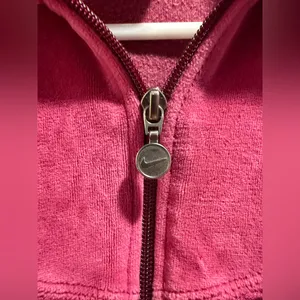 VTG Y2K Women’s Nike Velour Track Pink Zip-Up‎ Jacket Size Small thumbnail 3