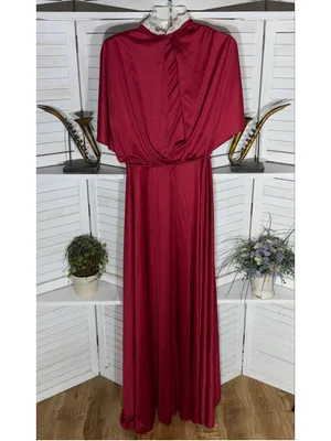 Vintage 70s maxi dress sheer lace neck flutter sleeves Greek Goddess Ren Fair L thumbnail 2
