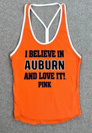 Auburn Tigers Victoria's Secret Tank Top Size Medium Racerback Sequin Y2K thumbnail 1