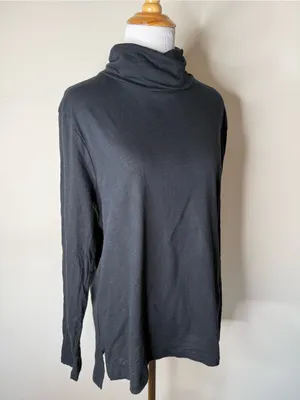 Madewell Black Whisper Cotton Turtleneck thumbnail 2