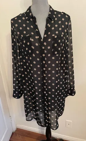 Old Navy Black Polka Dot Dress. Size L thumbnail 1