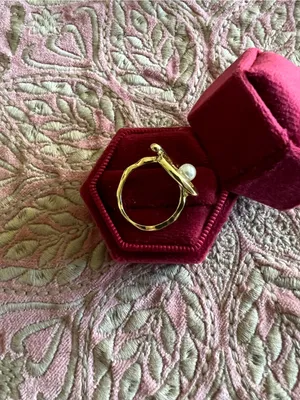 Gold Pearl Statement Ring thumbnail 3