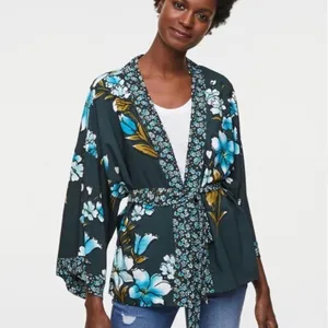 Loft mixed floral kimono wrap *no sash belt* thumbnail 1