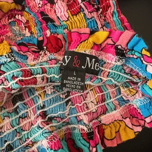 Colorful Abstract Print Crop Top Red Size L thumbnail 2