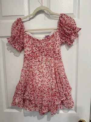 Red Floral Puff thumbnail 1
