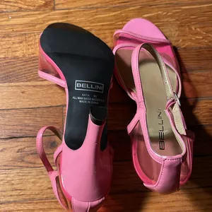 Bellini Katia pink ankle straps 3 inch heels with clear pink details thumbnail 7