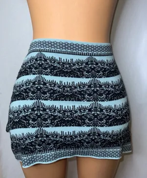 Blue lace print mini skirt Size XXS thumbnail 3