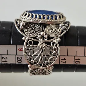 Silver Blue Stone Ring 8.5 thumbnail 3