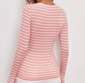 American Eagle Pink and White striped top  thumbnail 2