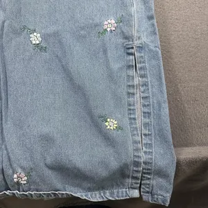 Vtg Mountain Lake Casuals Dress Womens Small Blue Denim Floral Maxi Jumper thumbnail 4
