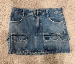Zara Denim Cargo Mini Skirt thumbnail 1