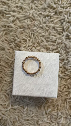 Pandora 14k Rose Gold Plated Clear Sparkling Crown Ring thumbnail 3