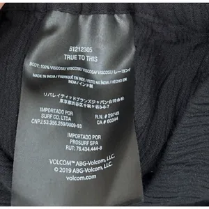 Volcom Wide Leg Crinkle Pants Size Small Black Stoneshine Junki Gothic Beach thumbnail 8
