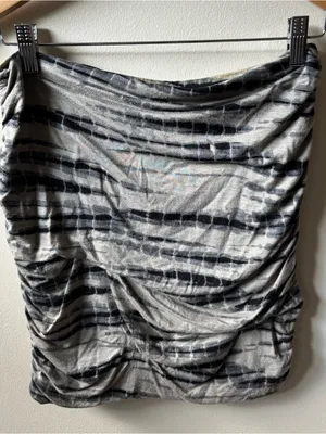 Free People Army Green, Beige and Black Tie-Dye Ruched Tube Top thumbnail 6