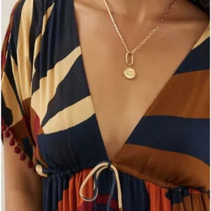 Farm Rio V-Neck Printed KaftanDress, Size S thumbnail 3
