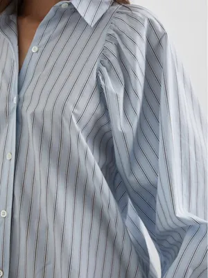 Rails Livy Shirt - Hampton Stripe Blue & White Pinstriped Button Down Shirt thumbnail 9