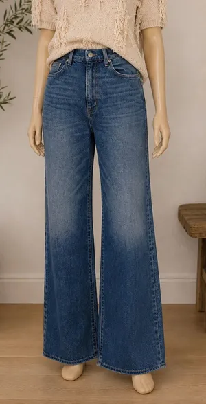 SLVRLAKE Grace High Rise Wide Leg Jeans Size 29 Blue Denim thumbnail 1