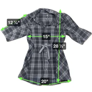 Helly Hansen Odin Women's Plaid Black Gray Snap Up Tie Waist Shirt SM GORP thumbnail 6