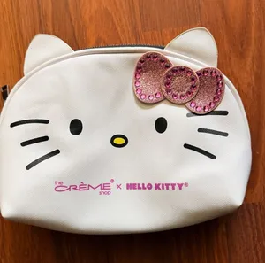 Hello Kitty White Cosmetic Pouch with Pink Bow Accent thumbnail 1