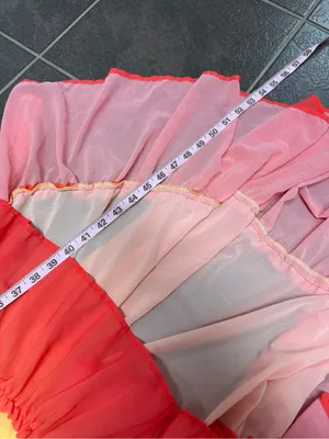 Champagne & Strawberry Multicolor Gradient High Low Long Sleeve Midi Dress Large thumbnail 13