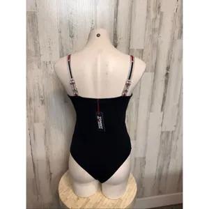 Tommy Jeans Bodysuit Black Size M Logo Strap One Piece NWT thumbnail 4