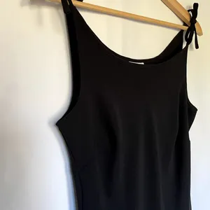 Ann Taylor LOFT black midi dress‎ sleeveless tie straps women's size 4 elegant thumbnail 3