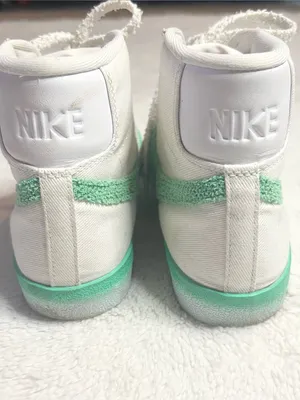 Nike Blazer Mid '77 Green Fade Chenille Swoosh Gum Sole High-Top Sneakers Size 9 thumbnail 10