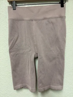 CALVIN KLEIN PERFORMANCE High-Rise Ribbed Bike Shorts - Dusty Pink Size Large thumbnail 6