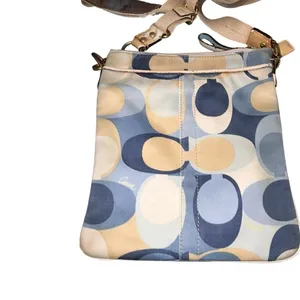 Coach Crossbody Purse No. L0767-41226 Cream Blue Tan Pattern Vintage Y2K thumbnail 14
