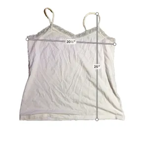 Merona White Lace Trim Camisole Tank Top‎ Womens XL Adjustable Spaghetti Straps thumbnail 3