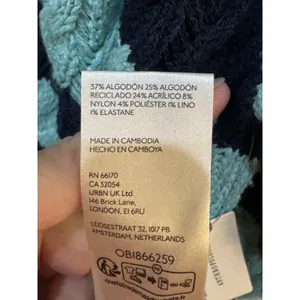 NWT Anthropologie Pilcro Cable Sweater Size Large Tunic Striped Linen Cotton thumbnail 9