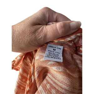Vanilla Star Rust Orange Tribal-Print Button Front Blouse thumbnail 5
