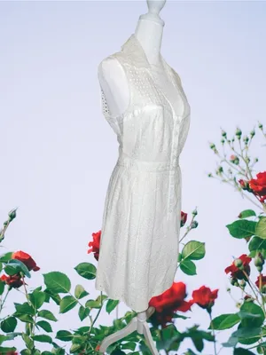 Nanette Lepore Sleeveless White Eyelet Shirt Dress thumbnail 11