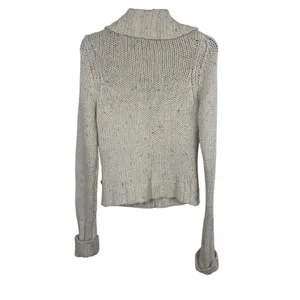 Abercrombie & Fitch Lambswool Chunky Knit Cardigan Sweater Cream VTG Y2K READ thumbnail 6