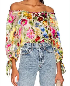 ALICE + OLIVIA Alta Top in Sunday Stroll thumbnail 1