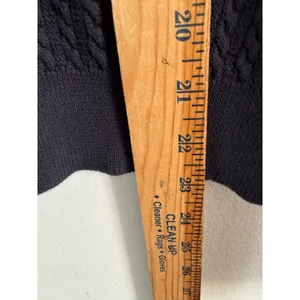 Ralph Lauren Polo Golf Navy Blue Cable Knit Turtleneck Cotton Sweater Large thumbnail 4