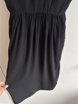 & Other Stories Black Tie Strap Midi Dress V Neck Sleeveless Size 0 EUR 32 thumbnail 7