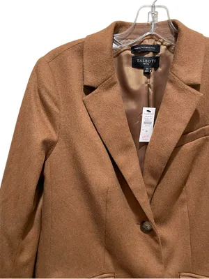 Talbots Italian Wool Longline Blazer Camel Brown Womens Petite Size 2P NWT thumbnail 9