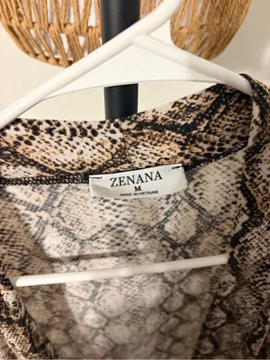 Zenana Outfitters Brown and Cream Snake Print Open Front Cardigan thumbnail 4