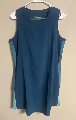 Cotopaxi Cambio Dress Womens Medium Teal Blue Colorblock Sleeveless Active New thumbnail 1