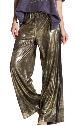 Free People Metallic Track Pants Size Medium thumbnail 1