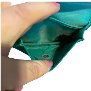 Vintage 1990'S Lillian Vernon Teal.Green Suede Change Purse Wallet thumbnail 8